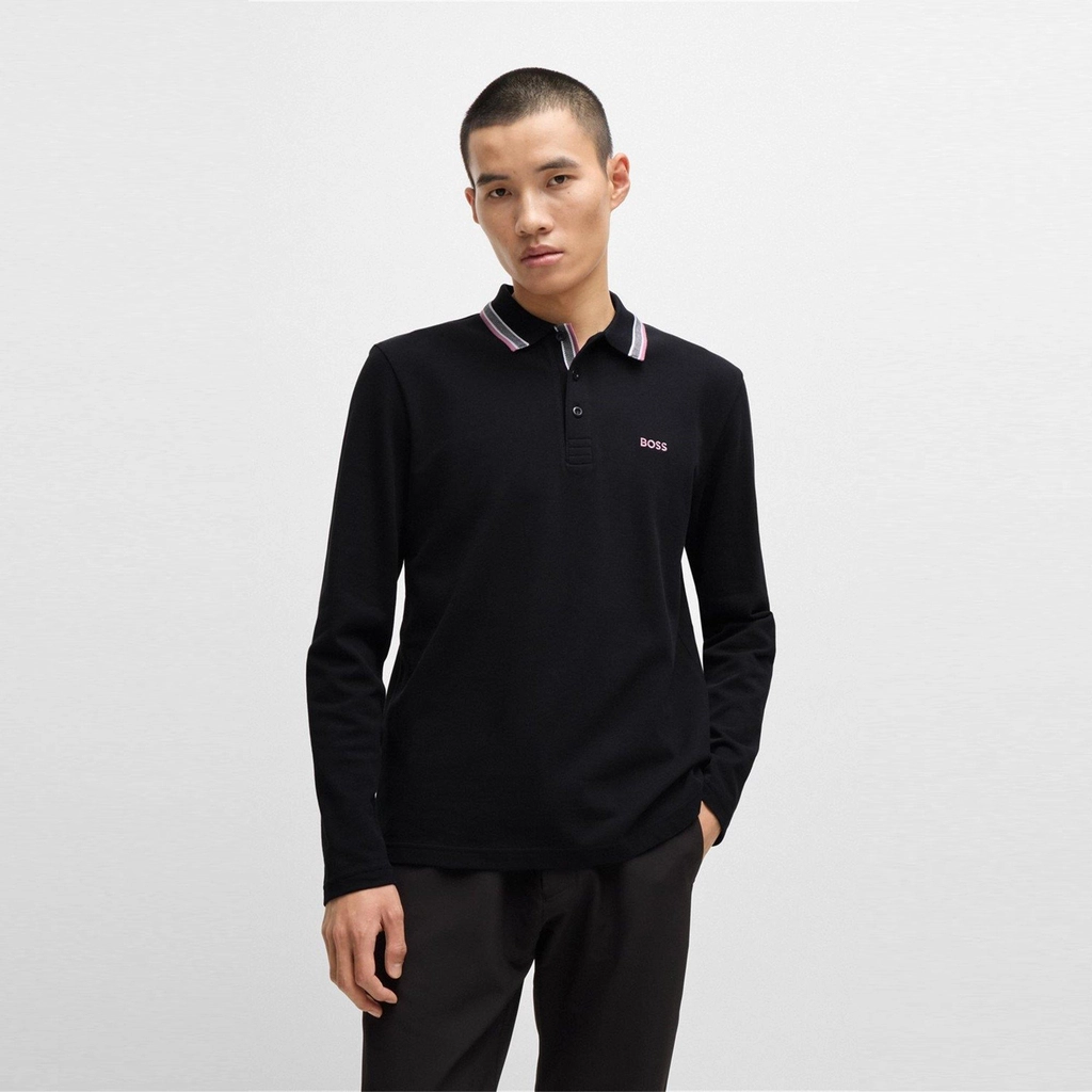 Hugo Boss Plisy Long Sleeve Polo Shirt - Dark Blue